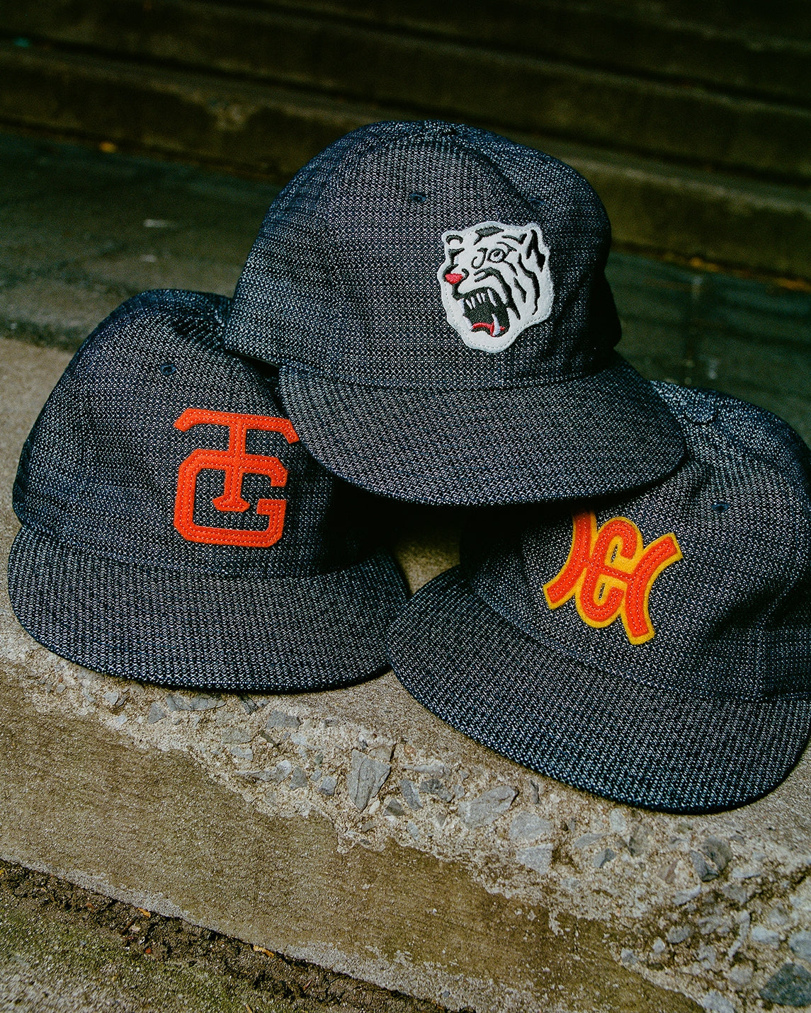 Osaka Tigers Japanese Indigo Cotton Dobby Ballcap product image 2, provided for visual reference and product detail review