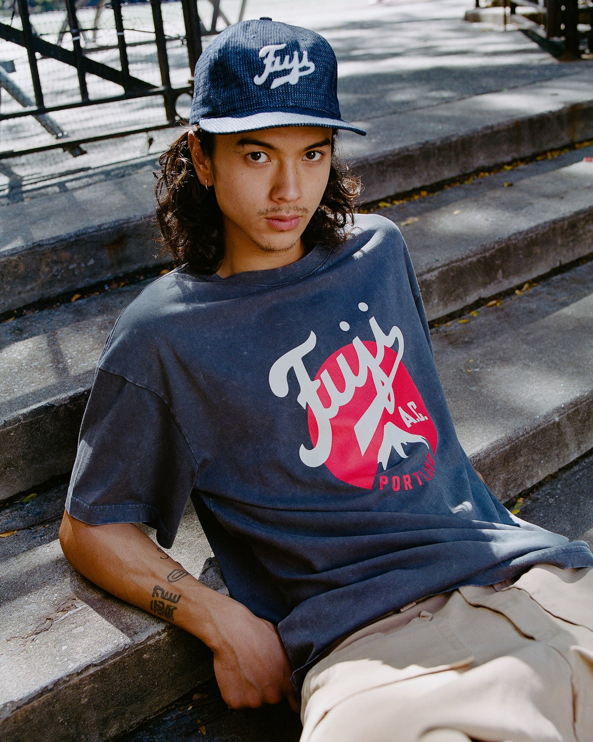 Fuji Athletic Club Pigment-Dyed Short Sleeve Graphic T-Shirt product image 3, provided for visual reference and product