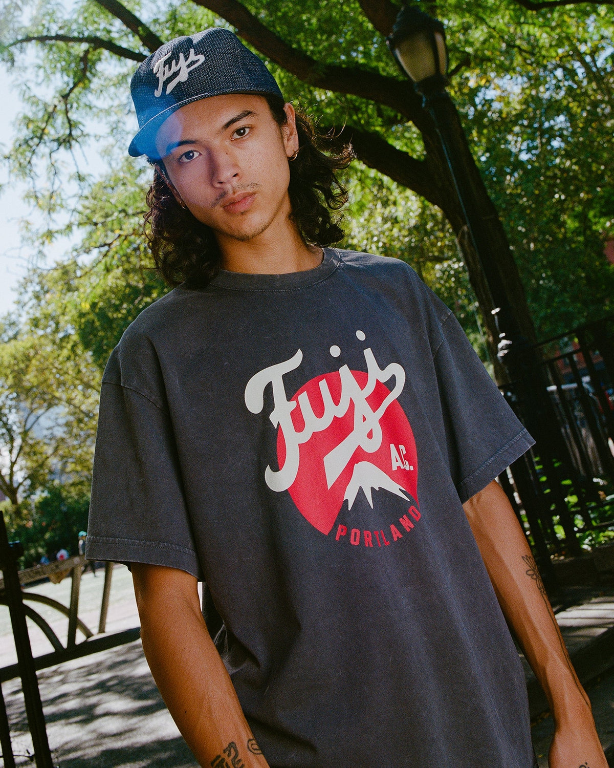 Fuji Athletic Club Pigment-Dyed Short Sleeve Graphic T-Shirt product image 2, provided for visual reference and product