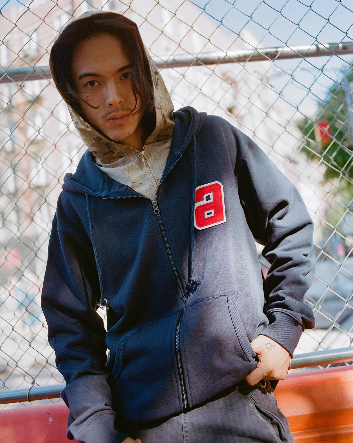 Sankei Atoms Heavyweight Cotton Terry Full-Zip Hoodie product image 2, provided for visual reference and product detail
