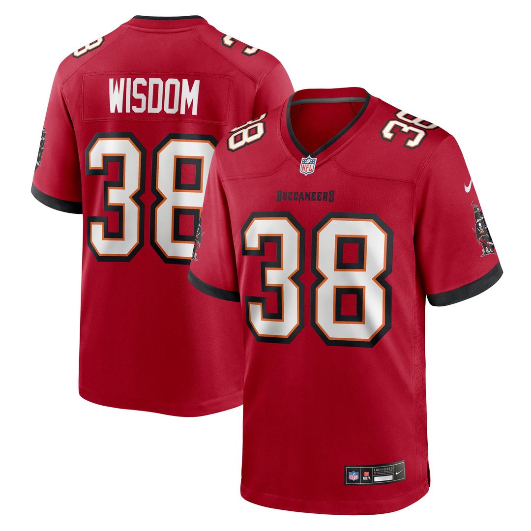 Tampa Bay Buccaneers Rashad Wisdom Nike Red Game Jersey product image 1