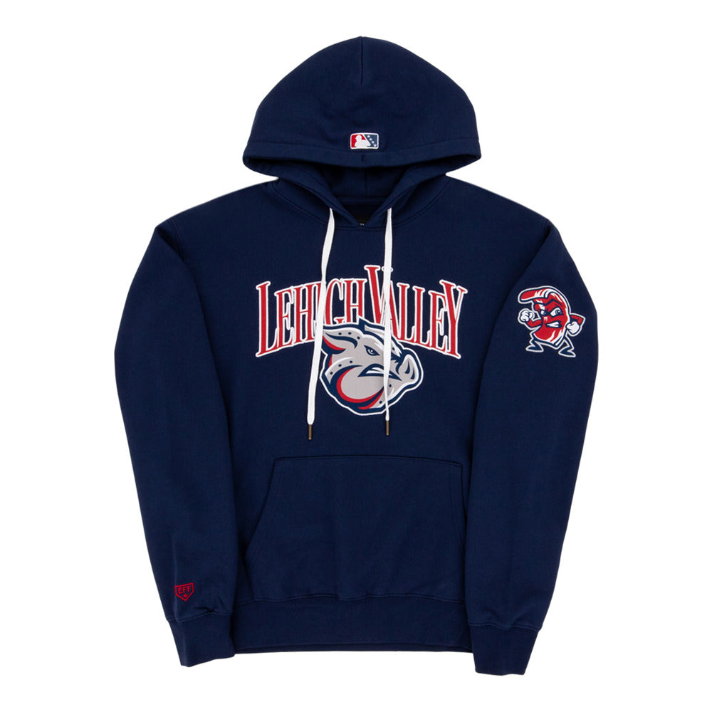 Lehigh Valley Ironpigs MiLB Cotton Hooded Sweatshirt product image 1, provided for visual reference and product detail review