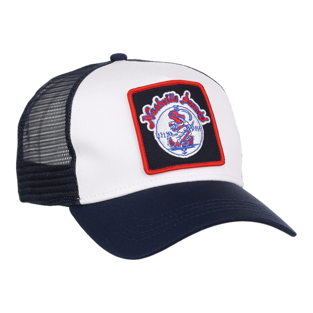 Nashville Sounds MiLB Square Patch Trucker Ballcap product image 1, provided for visual reference and product detail review