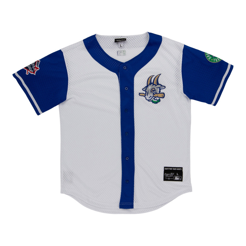 Hartford Yard Goats MiLB Button Down Jersey product image 1, provided for visual reference and product detail review