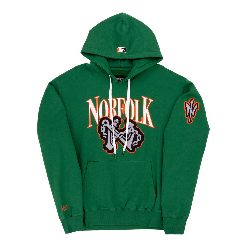 Norfolk Tides MiLB Cotton Hooded Sweatshirt product image 1, provided for visual reference and product detail review