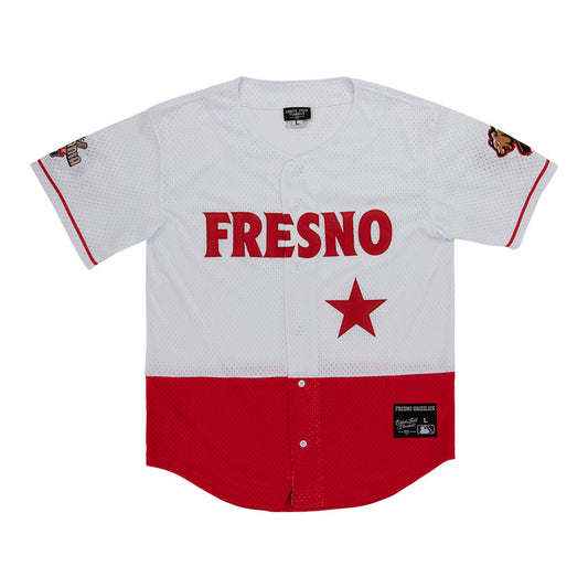 Fresno Grizzlies MiLB Button Down Jersey product image 1, provided for visual reference and product detail review