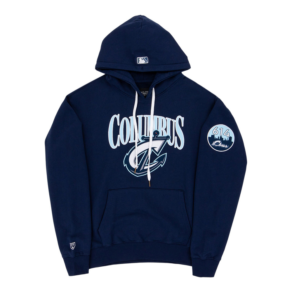 Columbus Clippers MiLB Cotton Hooded Sweatshirt product image 1, provided for visual reference and product detail review