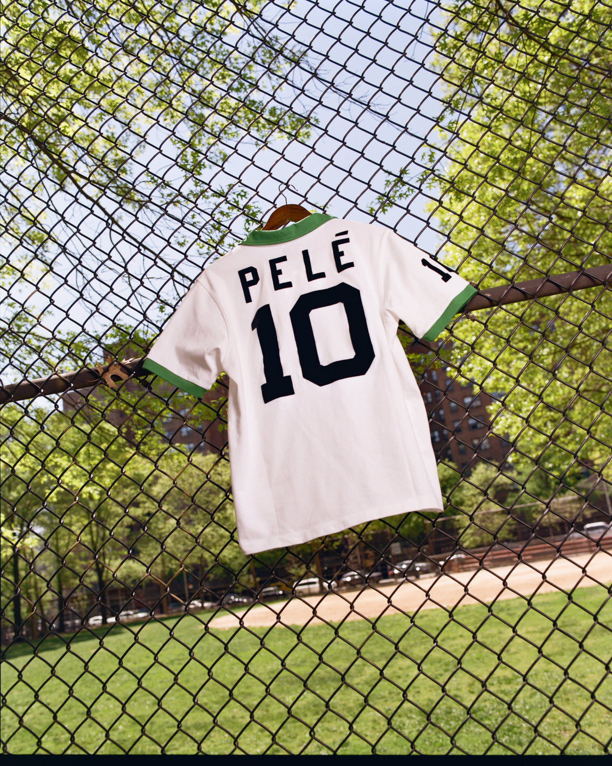 New York Cosmos Pelé Vintage Collar Soccer Jersey product image 3, provided for visual reference and product detail review