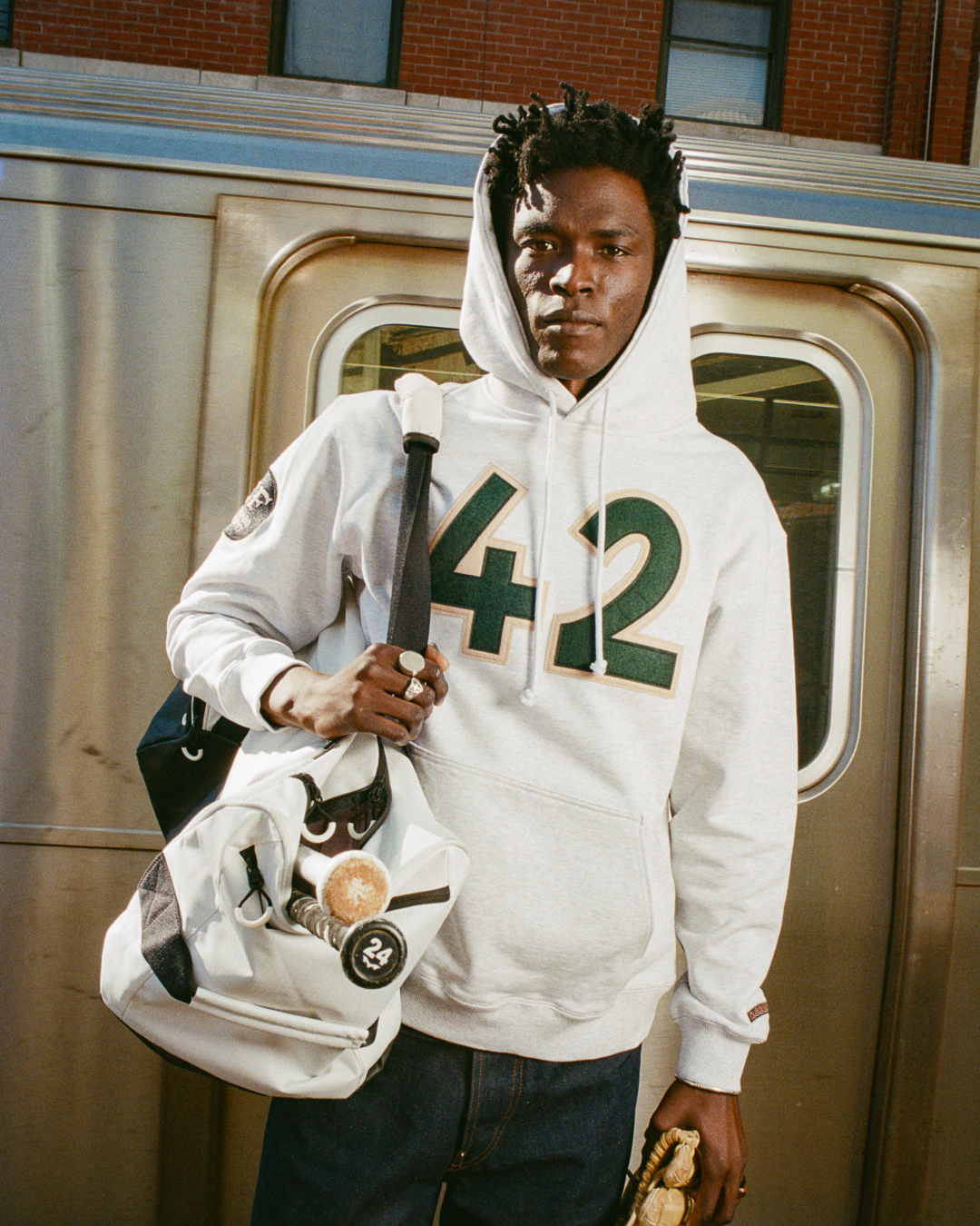 Karabo Poppy x Ebbets Field Jackie Robinson Heavyweight Cotton Pullover Hoodie product image 2, provided for visual