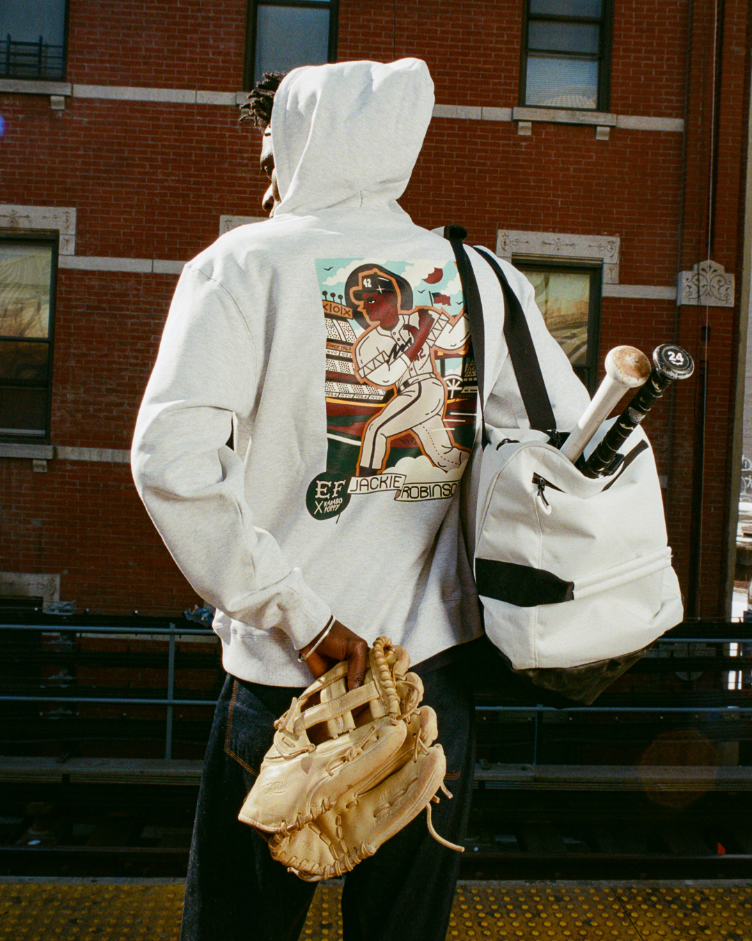 Karabo Poppy x Ebbets Field Jackie Robinson Heavyweight Cotton Pullover Hoodie product image 3, provided for visual