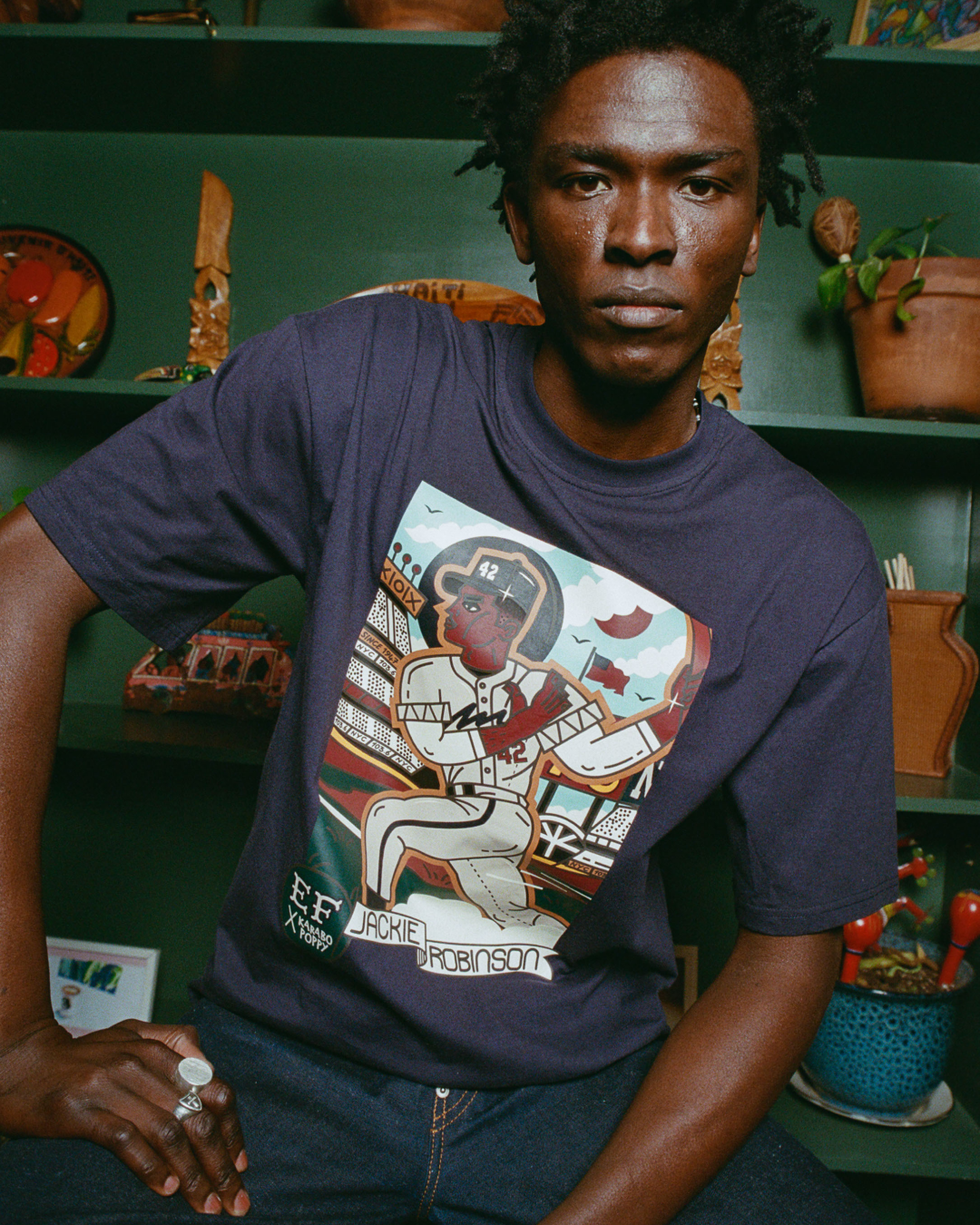 Karabo Poppy x Ebbets Field Jackie Robinson Short Sleeve Graphic T-Shirt product image 2, provided for visual reference and