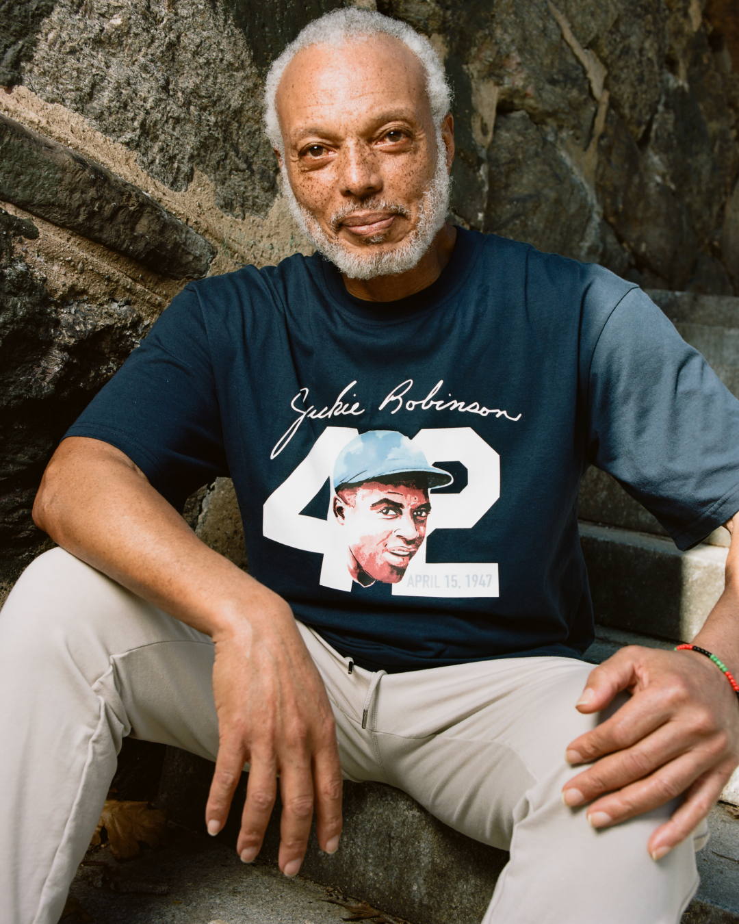 Jackie Robinson Watercolor Portrait Short Sleeve Graphic T-Shirt product image 2, provided for visual reference and product