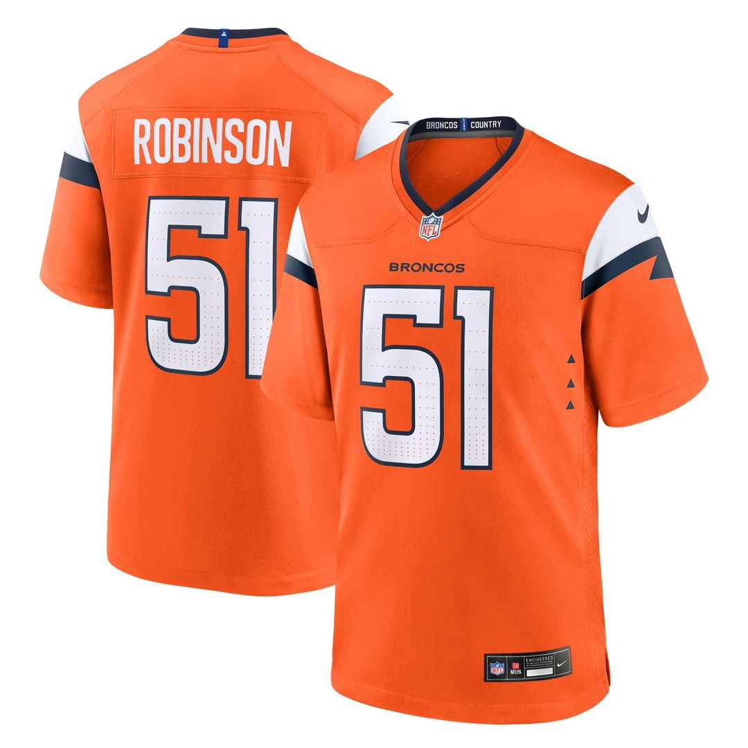 Denver Broncos Que Robinson Nike Orange Game Jersey product image 1