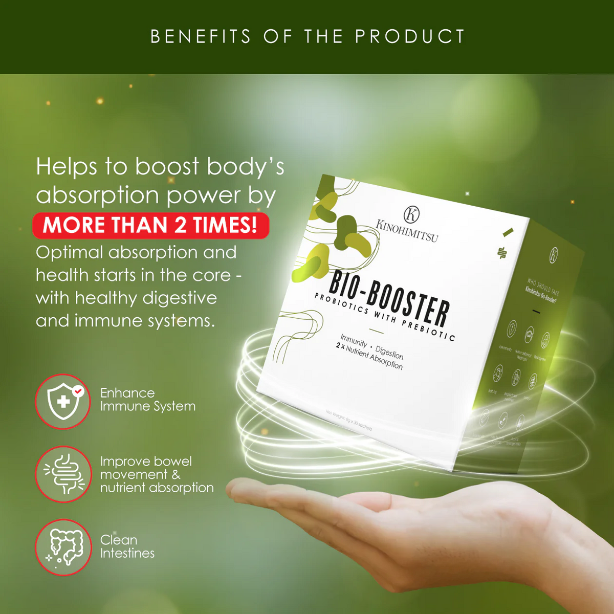[Bundle of 2] Kinohimitsu Bio-Booster (Probiotics with Prebiotics) - 8g x 30 Sachets