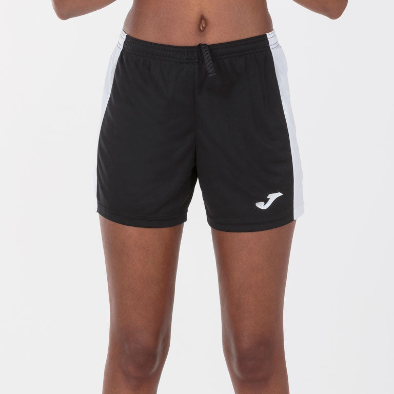 Joma Maxi Women Soccer Short - Black/White product image 1, provided for visual reference and product detail review