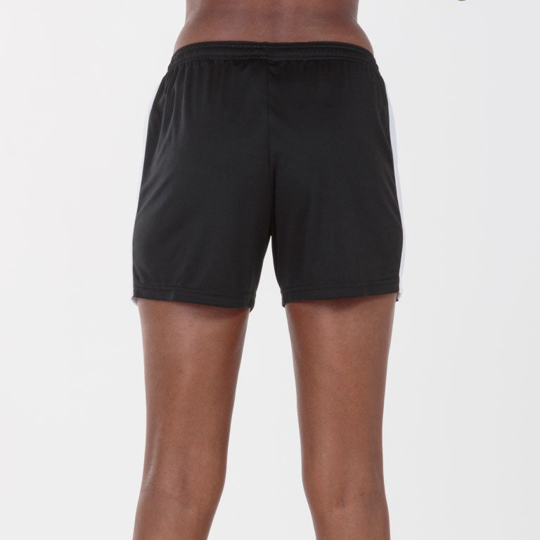 Joma Maxi Women Soccer Short - Black/White product image 2, provided for visual reference and product detail review