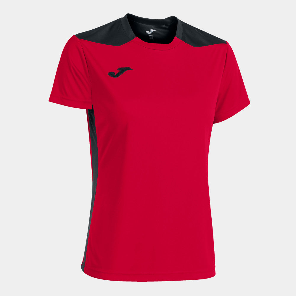Joma Championship Vi Short Sleeve T-Shirt Red Black product image 1, provided for visual reference and product detail review