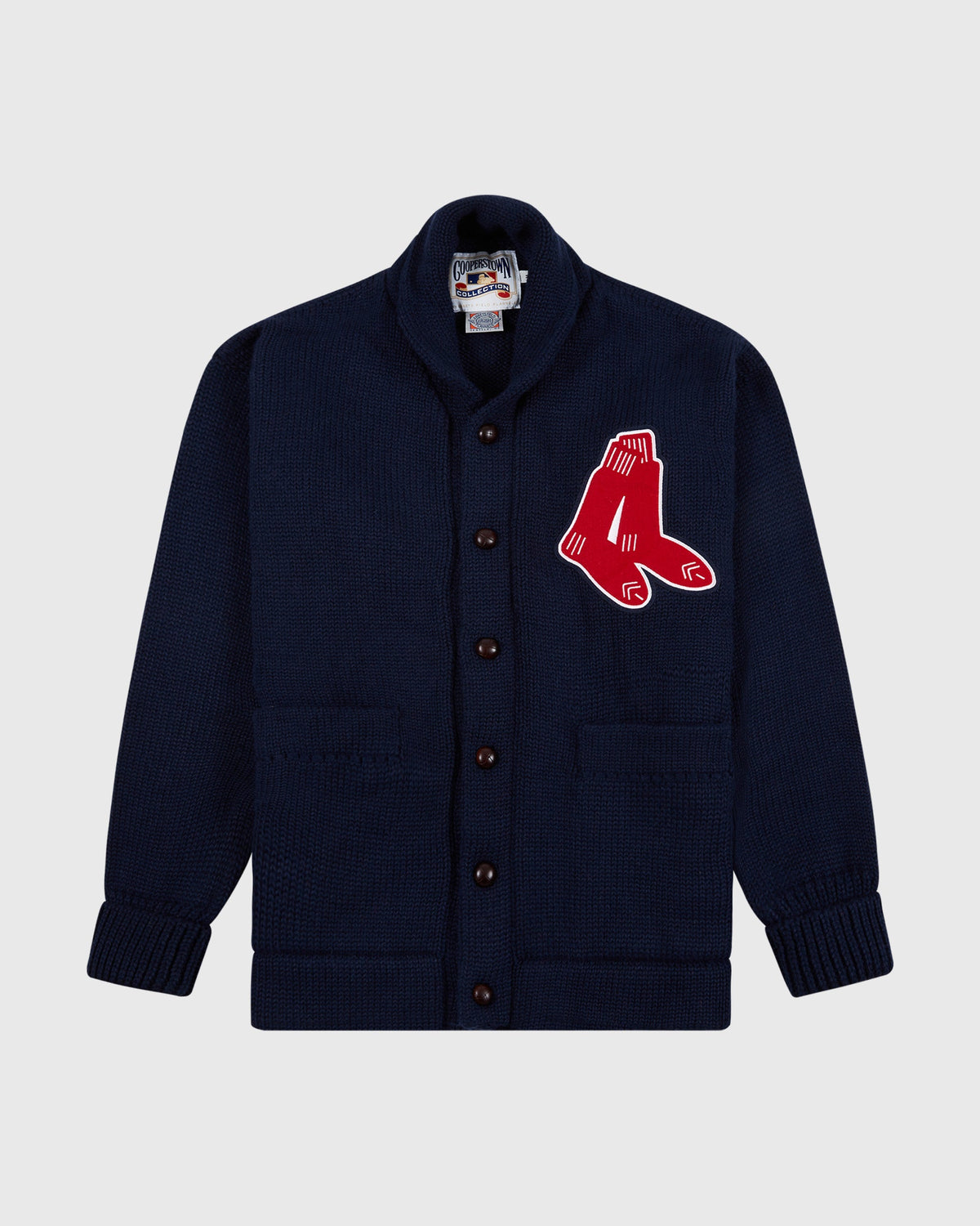 Boston Red Sox 1924-1960 Wool Shawl Collar Sweater product image 1, provided for visual reference and product detail review
