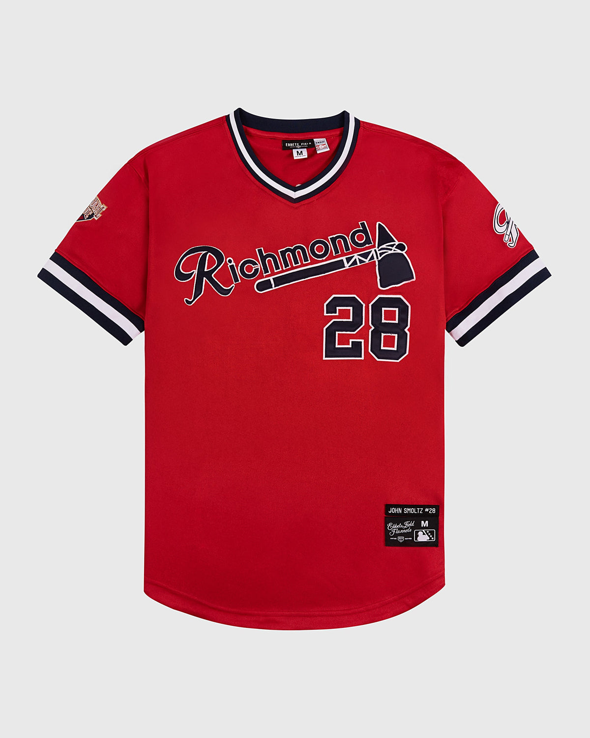 John Smoltz Richmond Braves V-Neck Jersey product image 1, provided for visual reference and product detail review