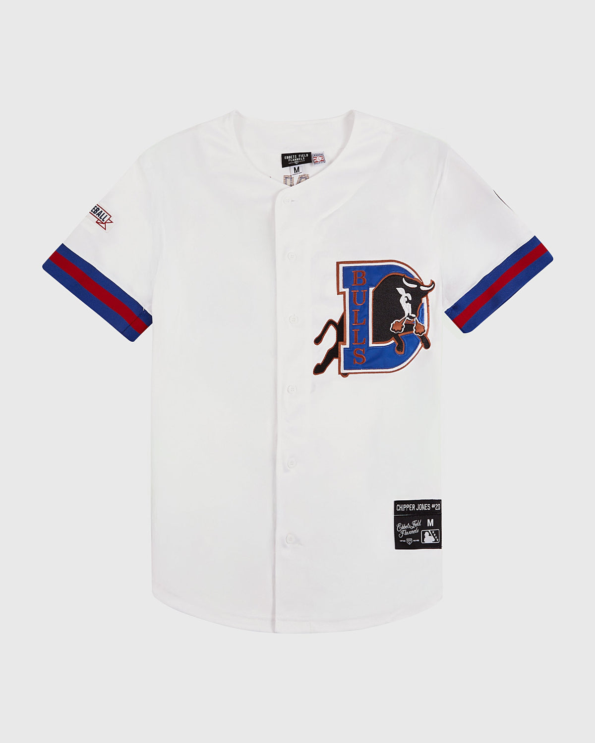 Chipper Jones Durham Bulls Button Up Jersey product image 1, provided for visual reference and product detail review
