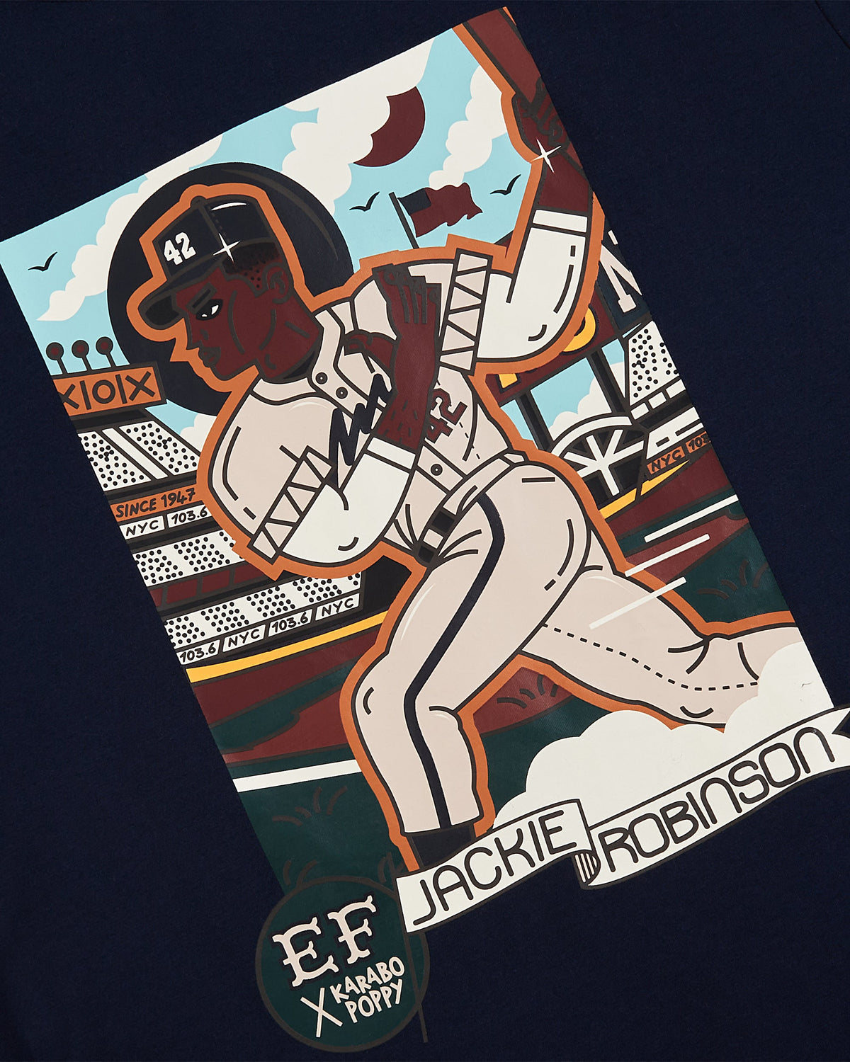 Karabo Poppy x Ebbets Field Jackie Robinson Short Sleeve Graphic T-Shirt product image 5, provided for visual reference and