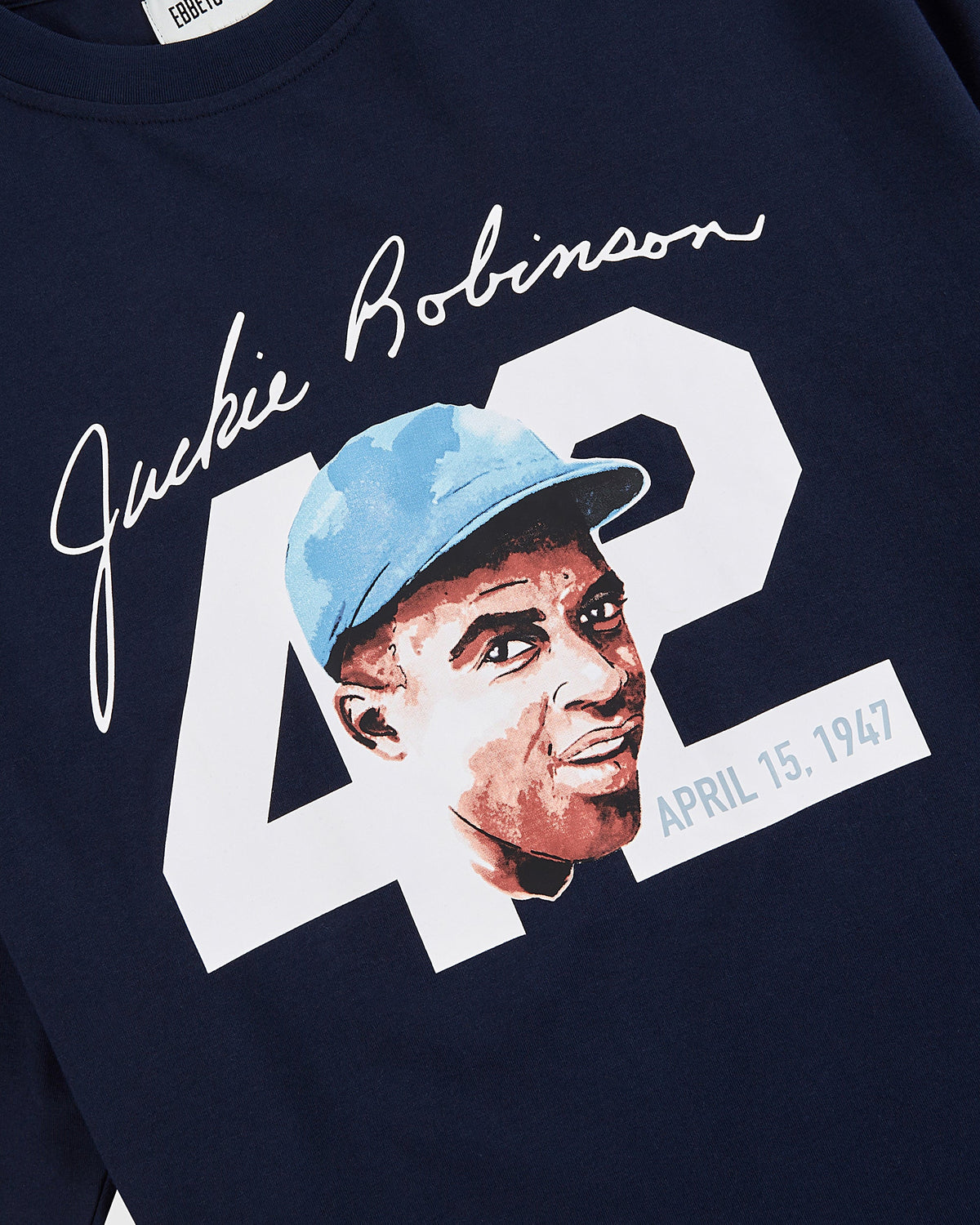 Jackie Robinson Watercolor Portrait Short Sleeve Graphic T-Shirt product image 3, provided for visual reference and product