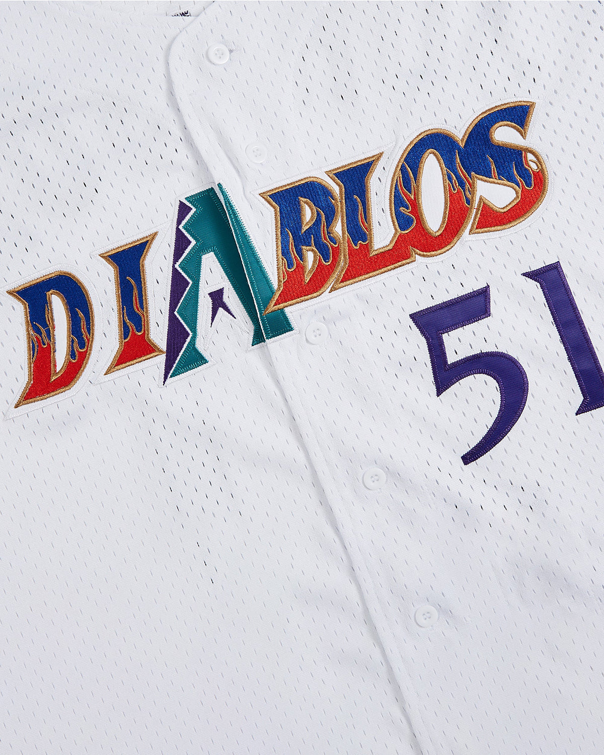 Randy Johnson El Paso Diablos Button Up Mesh Jersey product image 3, provided for visual reference and product detail review