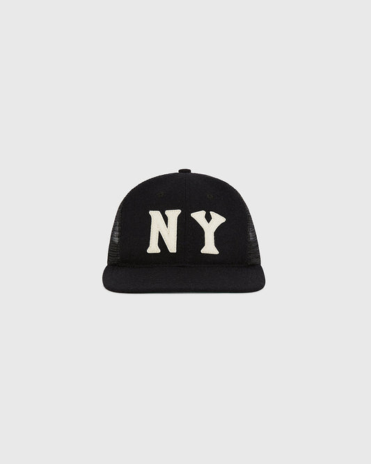 New York Black Yankees Mesh Trucker Ballcap product image 1, provided for visual reference and product detail review
