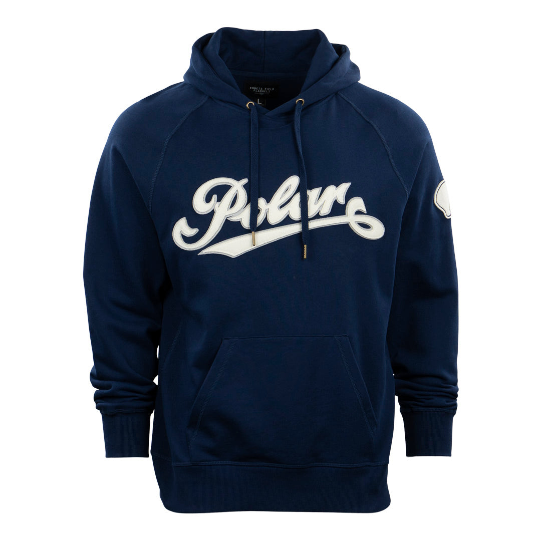 Cerveceria Polar French Terry Script Hooded Sweatshirt product image 1, provided for visual reference and product detail