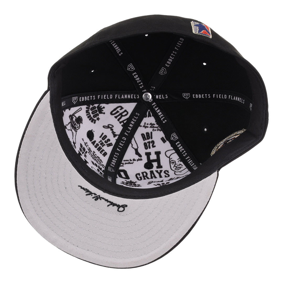 Homestead Grays Josh Gibson Fitted Ballcap - Black product image 5, provided for visual reference and product detail review