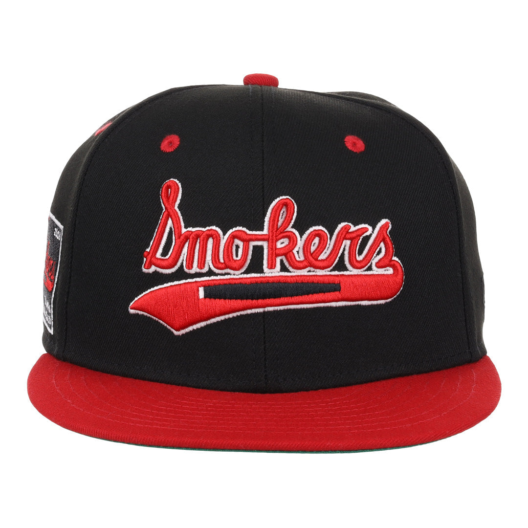 Tampa Smokers NLB Black and Red Fitted Ballcap product image 2, provided for visual reference and product detail review