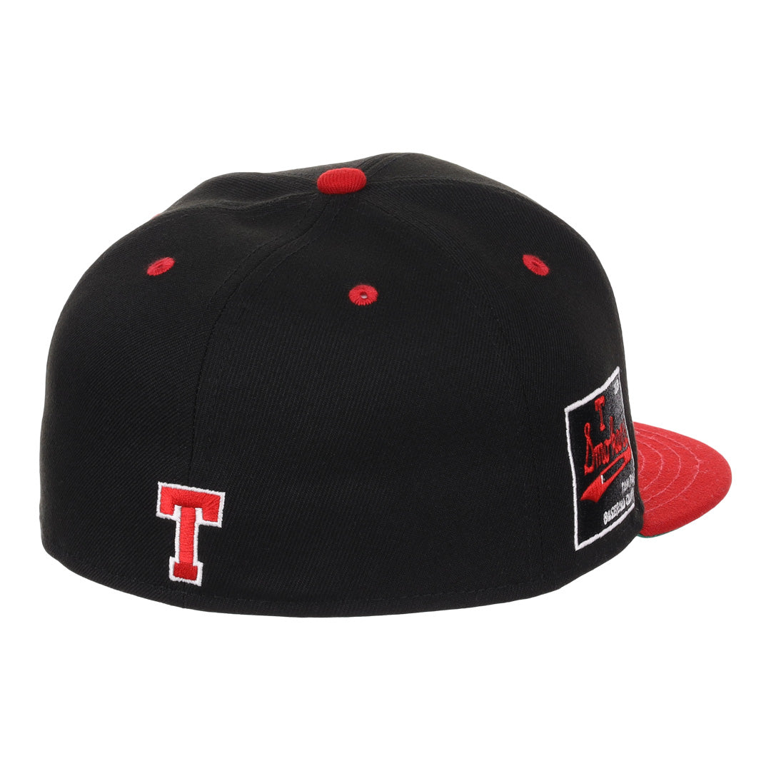 Tampa Smokers NLB Black and Red Fitted Ballcap product image 4, provided for visual reference and product detail review