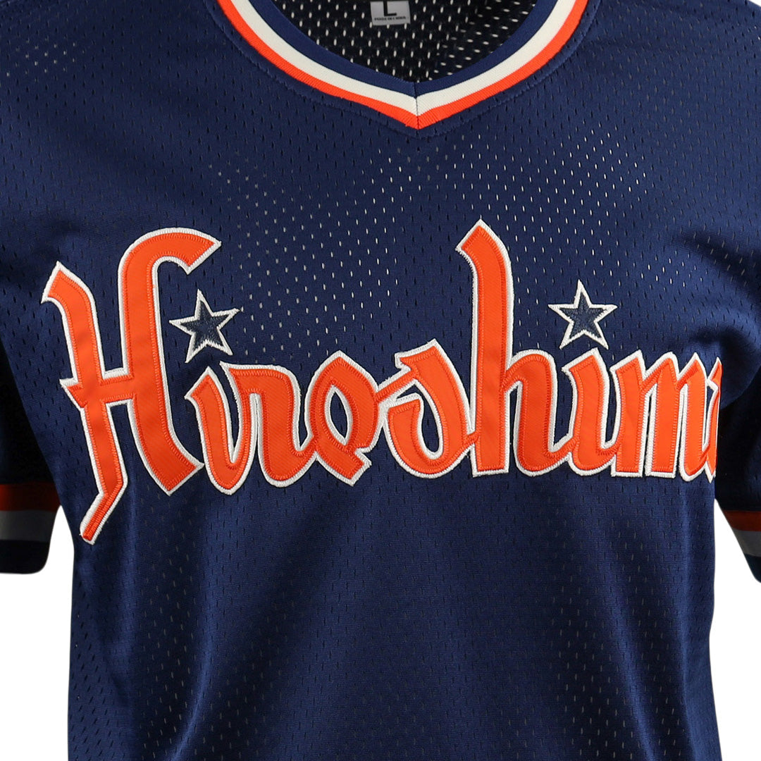 Hiroshima Carp EFF DNA Replica V-Neck Mesh Jersey product image 2, provided for visual reference and product detail review
