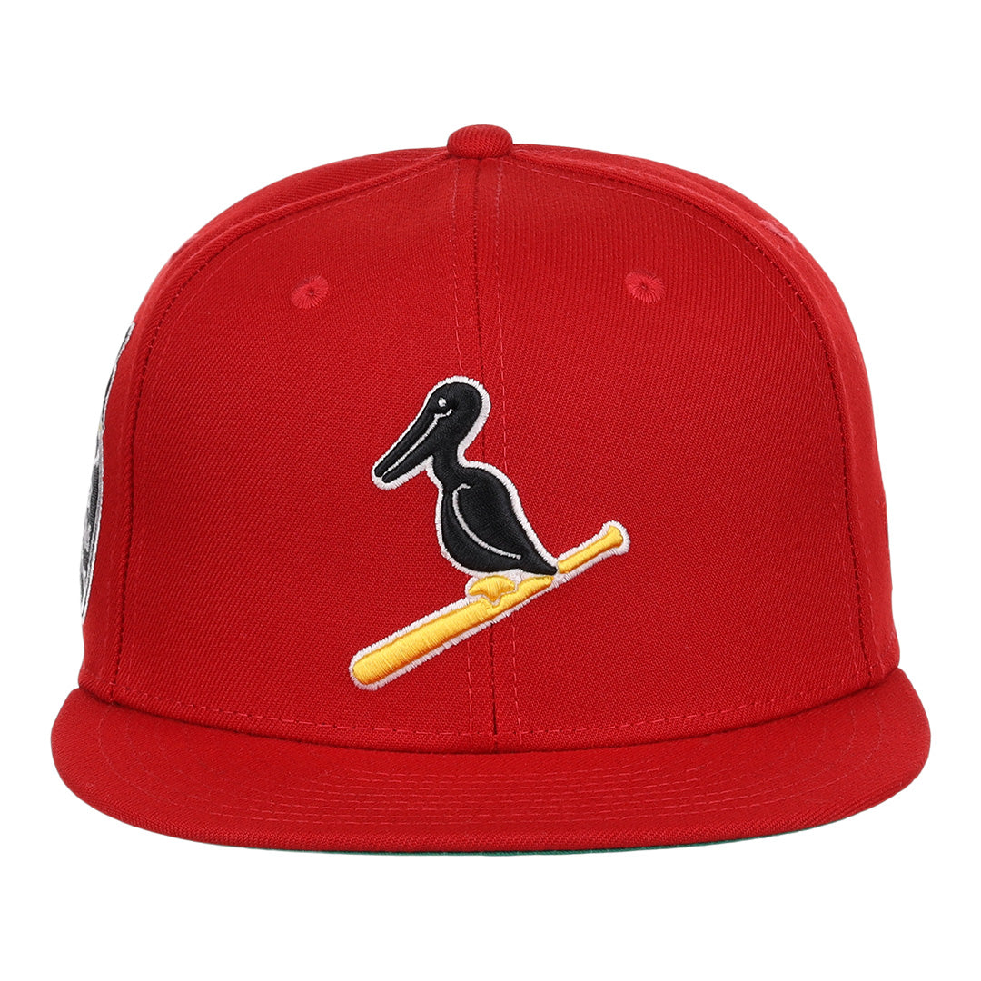 New Orleans Black Pelicans NLB Team Color Fitted Ballcap - Red product image 2, provided for visual reference and product