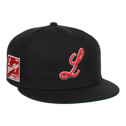 Louisville Black Caps NLB Team Color Fitted Ballcap product image 1, provided for visual reference and product detail review