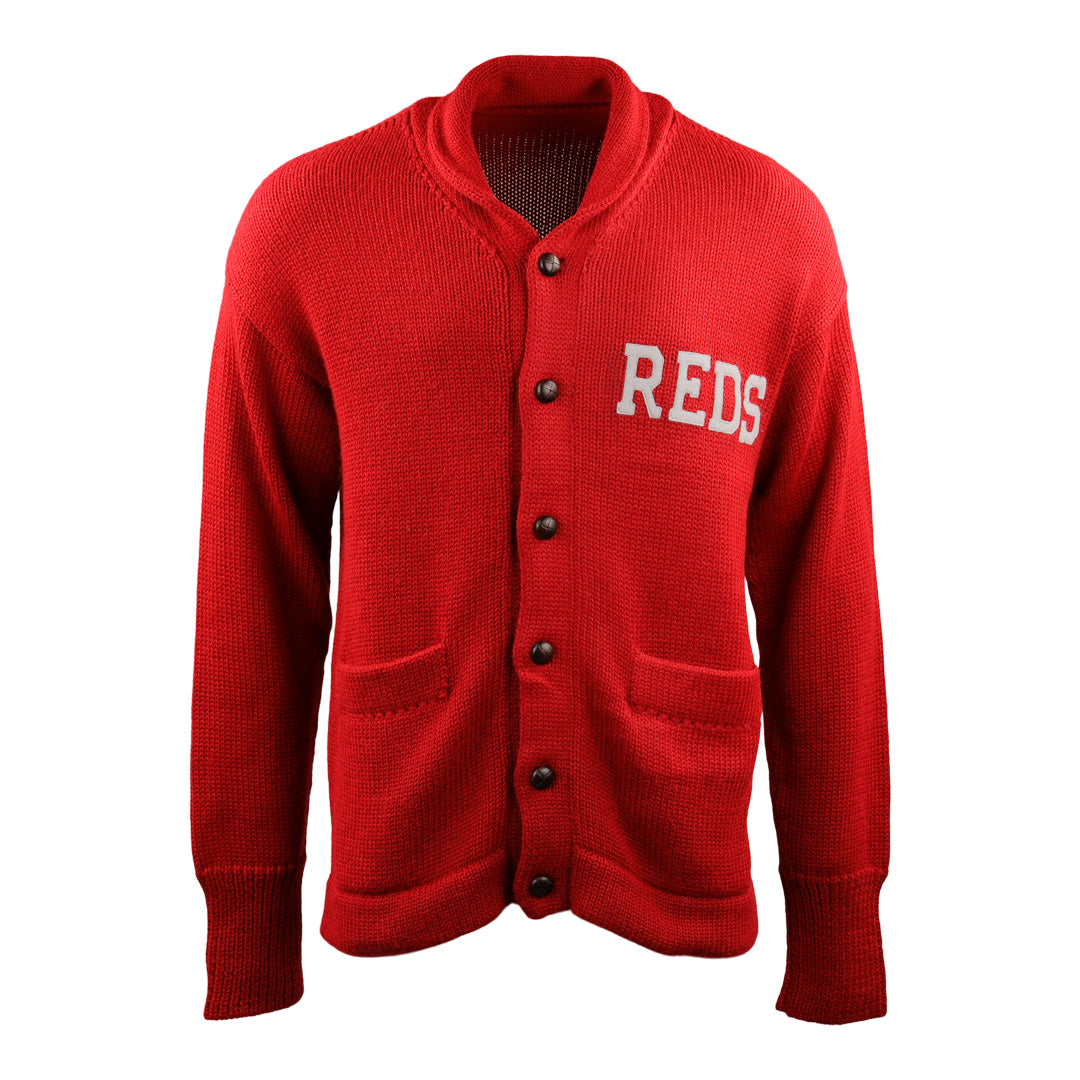 Cincinnati Reds 1919 Shawl Collar Sweater product image 1, provided for visual reference and product detail review