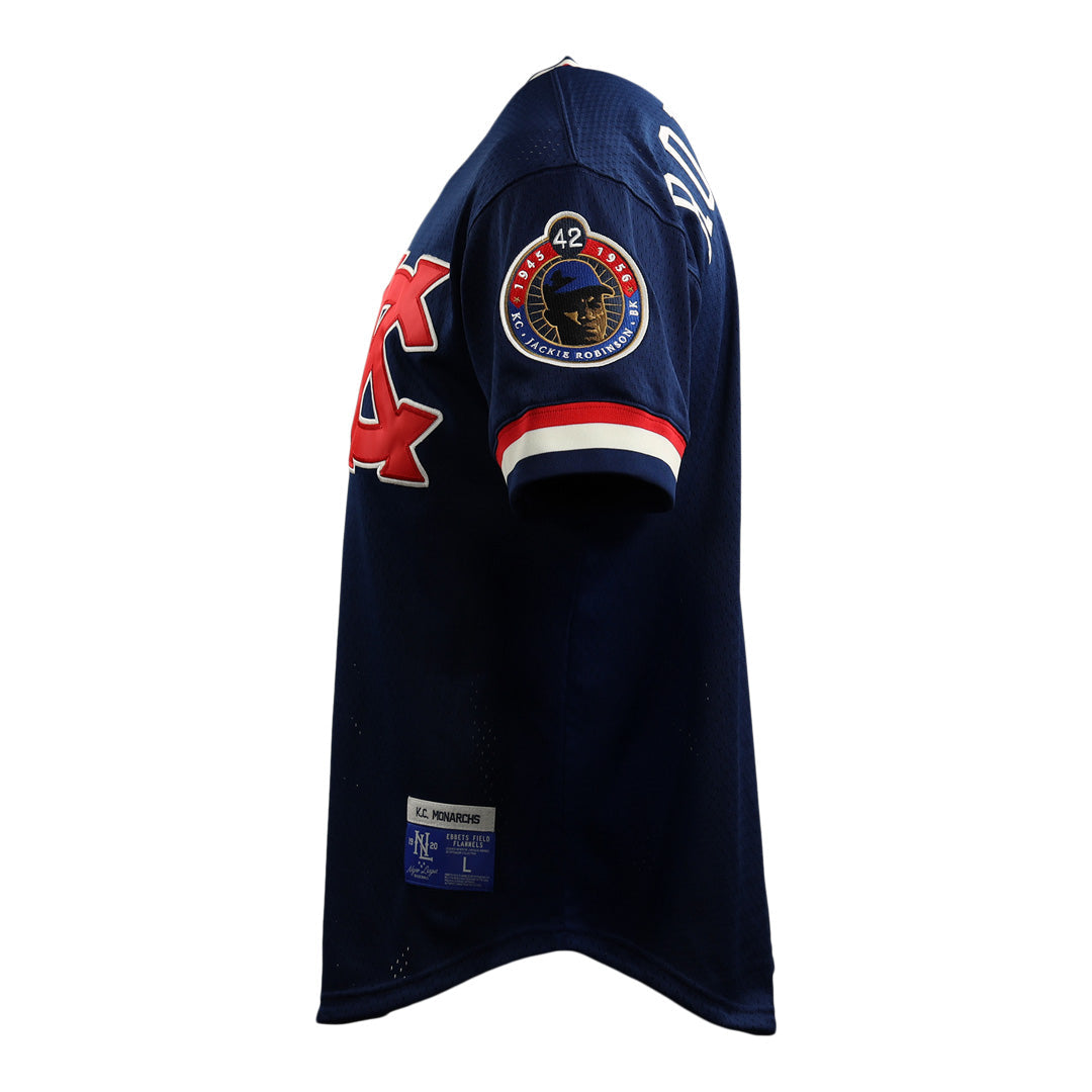 Jackie Robinson Kansas City Monarchs Vintage Inspired NL Replica V-Neck Mesh Jersey product image 3, provided for visual