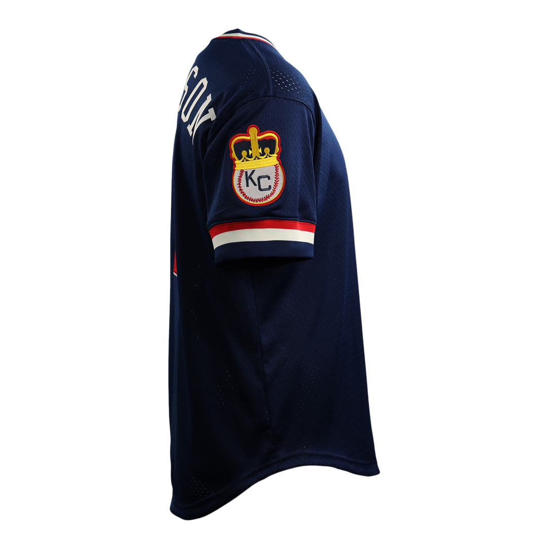 Jackie Robinson Kansas City Monarchs Vintage Inspired NL Replica V-Neck Mesh Jersey product image 5, provided for visual