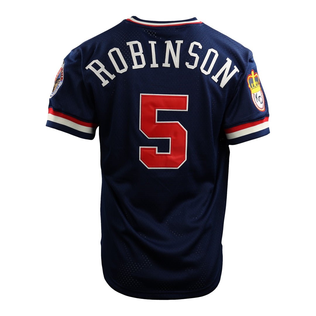 Jackie Robinson Kansas City Monarchs Vintage Inspired NL Replica V-Neck Mesh Jersey product image 7, provided for visual