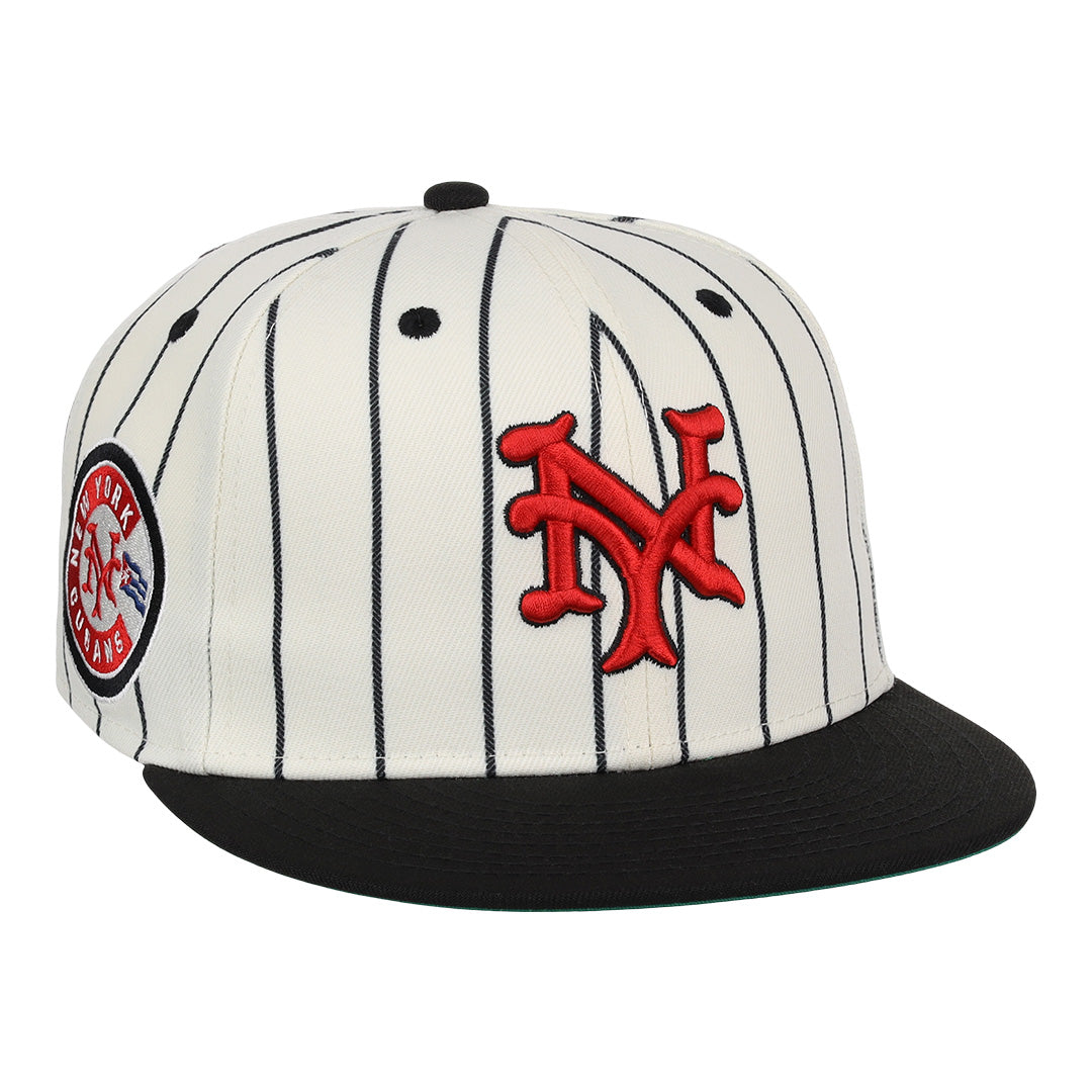 New York Cubans NLB Pinstripe Fitted Ballcap product image 1, provided for visual reference and product detail review