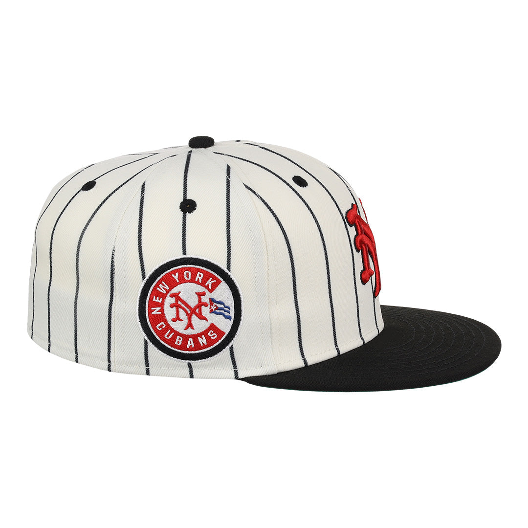 New York Cubans NLB Pinstripe Fitted Ballcap product image 2, provided for visual reference and product detail review