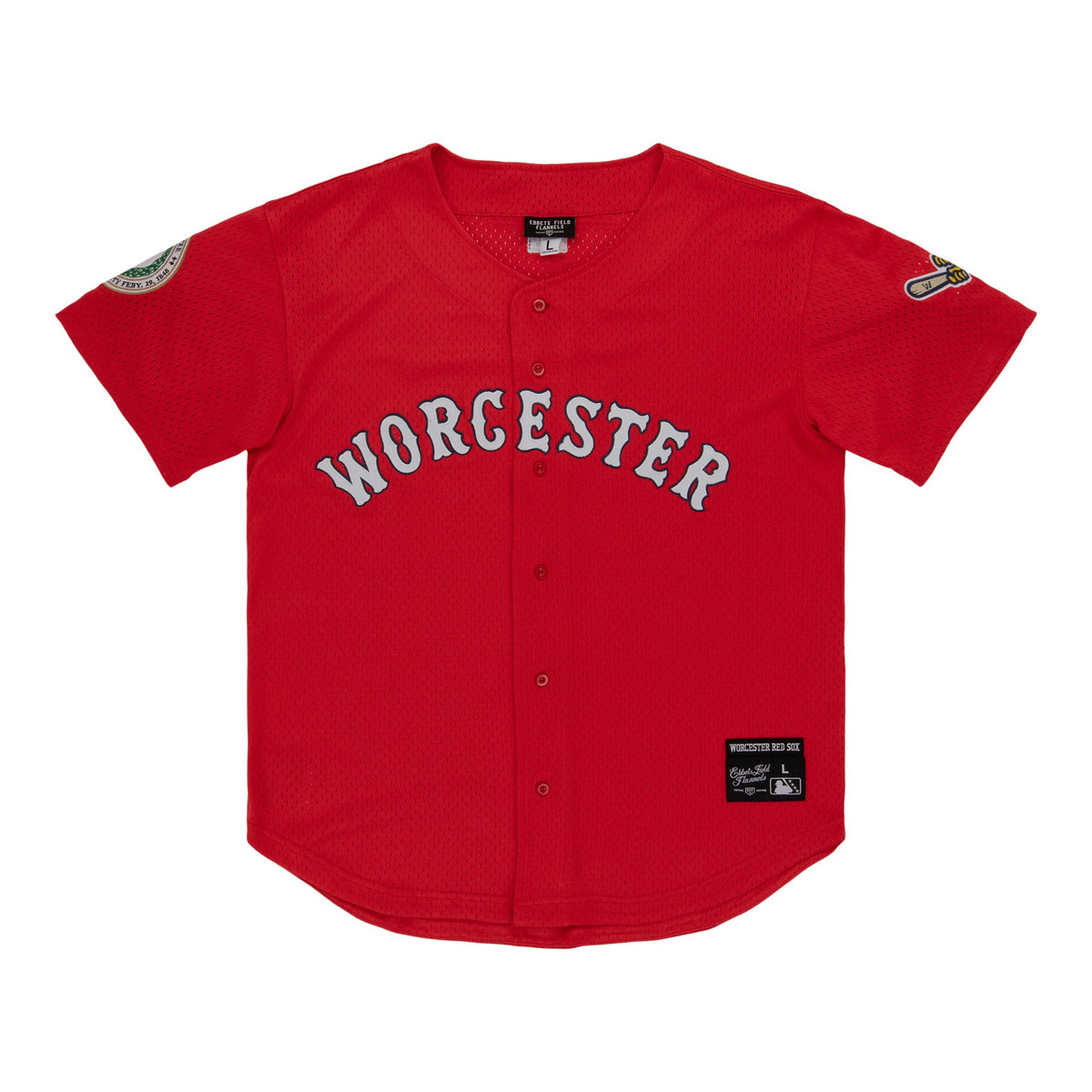 Worcester Red Sox EFF MiLB Button Down Jersey product image 1, provided for visual reference and product detail review