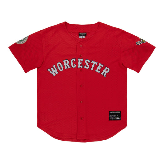 Worcester Red Sox EFF MiLB Button Down Jersey product image 1, provided for visual reference and product detail review