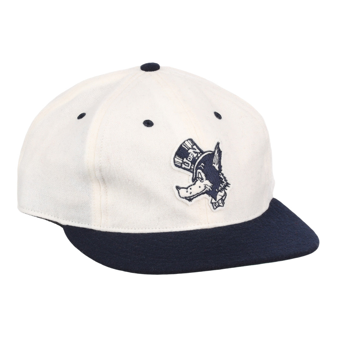 University of Nevada Wolf Pack Mascot Collegiate Wool Ballcap - White product image 1, provided for visual reference and