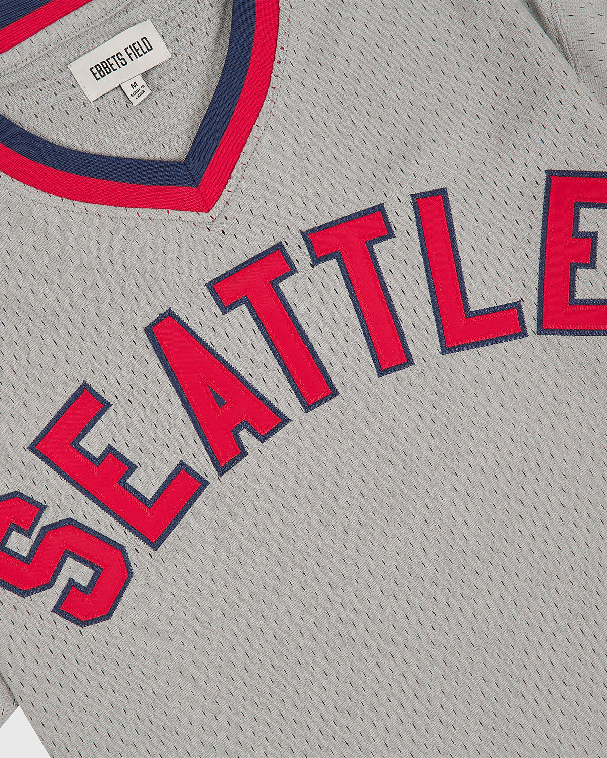 Seattle Rainiers 1951 Mesh V-Neck Road Jersey product image 2, provided for visual reference and product detail review