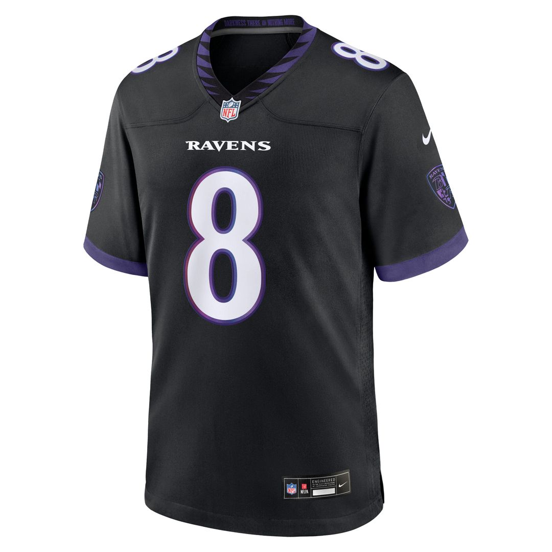Baltimore Ravens Lamar Jackson Nike Black Alternate Game product image 5