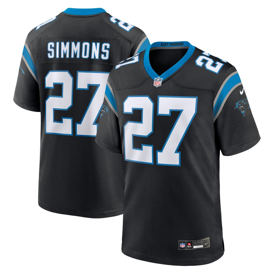 Carolina Panthers Isaiah Simmons Nike Black Game Jersey product image 1