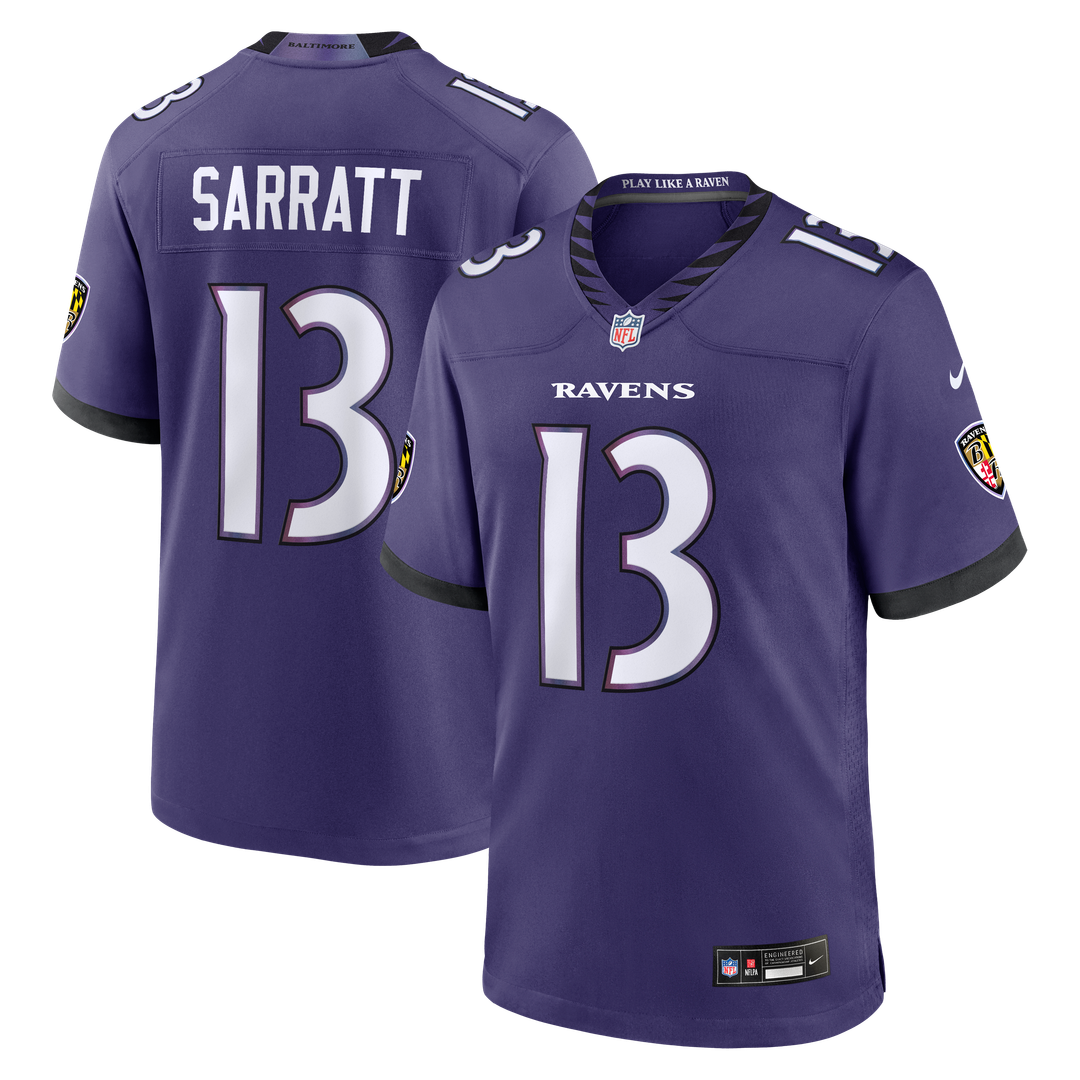 Baltimore Ravens Elijah Sarratt Nike Purple Game Jersey product image 1