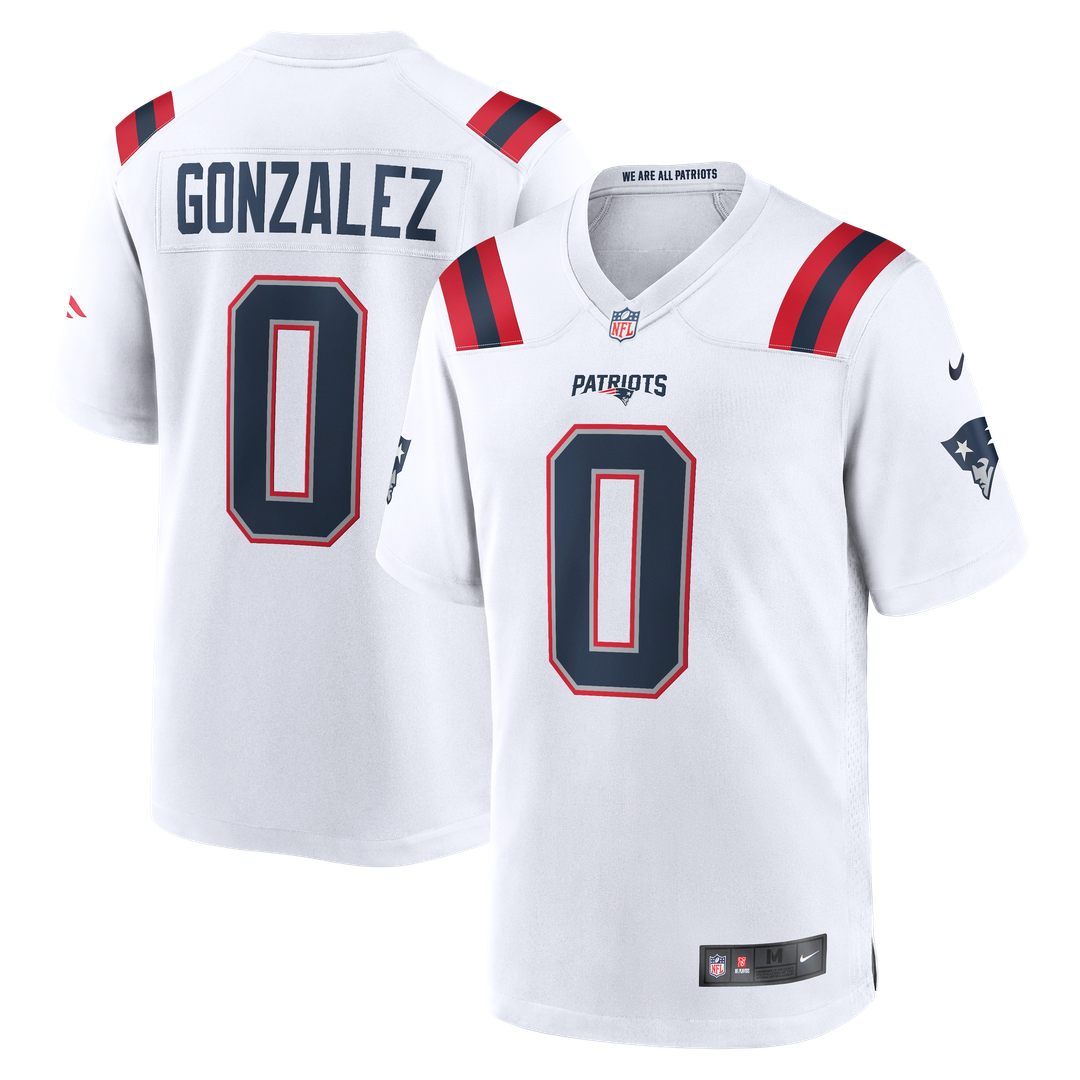 New England Patriots Christian Gonzalez Nike White Game product image 1