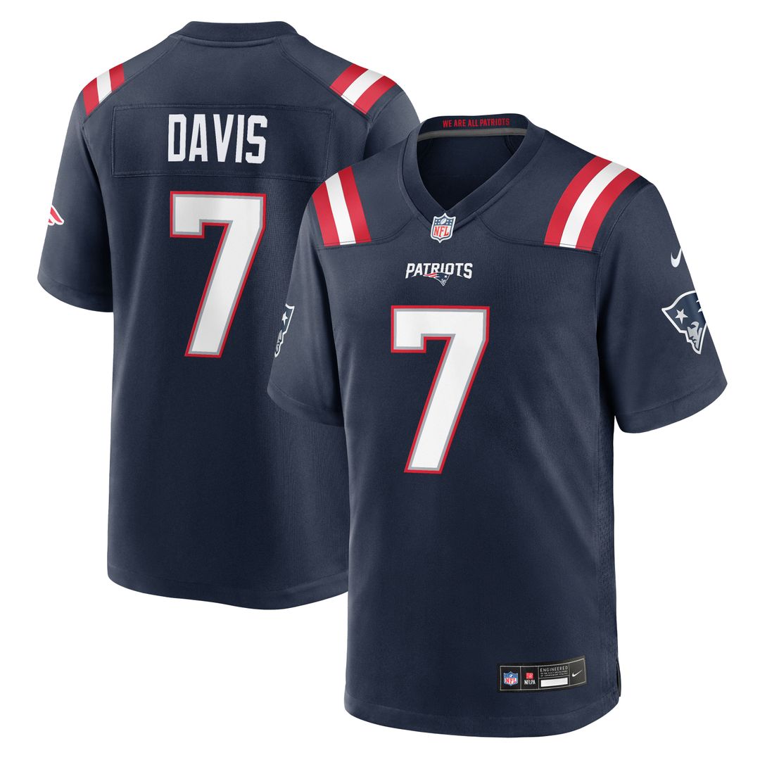 New England Patriots Carlton Davis Nike Navy Game Jersey product image 1